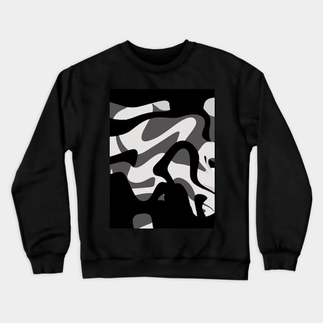 Black and White Camo Patter Crewneck Sweatshirt by Boztik-Designs